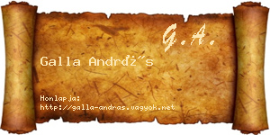 Galla András névjegykártya