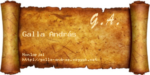 Galla András névjegykártya